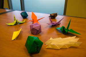 Finished Origami Products at BarCampSD4